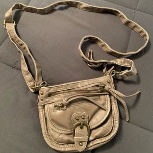 Small grey crossbody purse